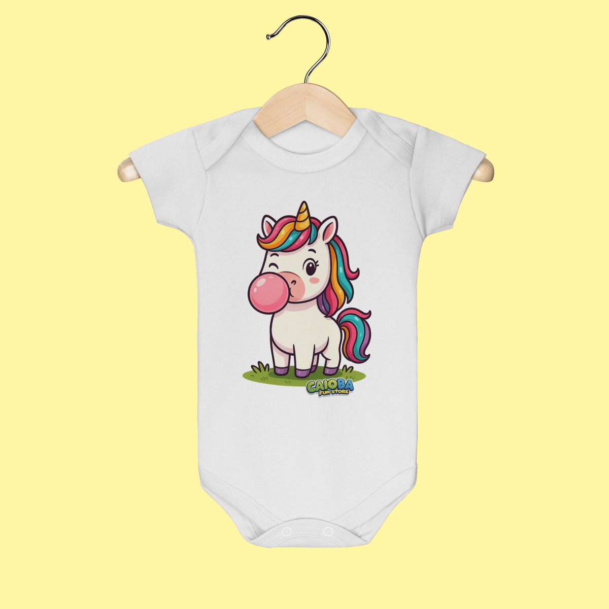 Body Infantil Unicórnio – 100% Algodão | Coleção Reino Animal do Caioba