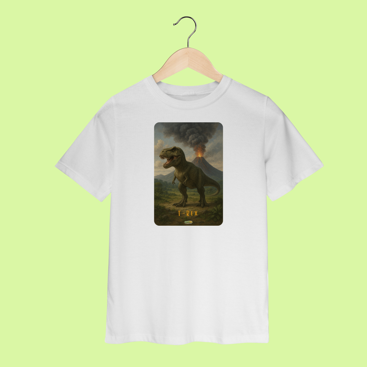 Camiseta Infantil (2 a 8 anos) T-Rex – 100% Algodão | Coleção Dinossauros
