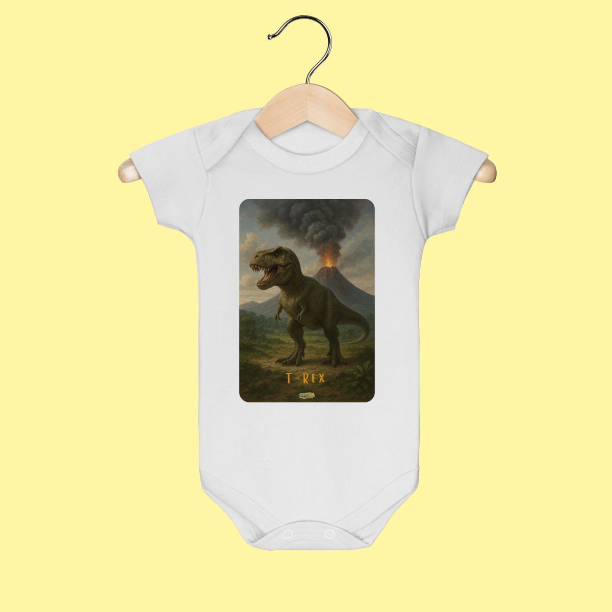 Body Infantil T-Rex – 100% Algodão | Coleção Dinossauros