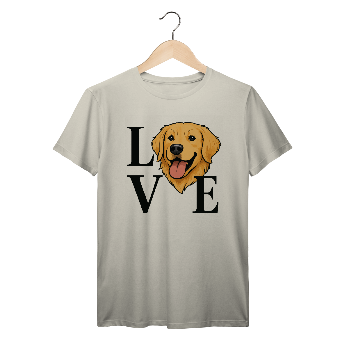 Camiseta LOVE com Golden Retriever
