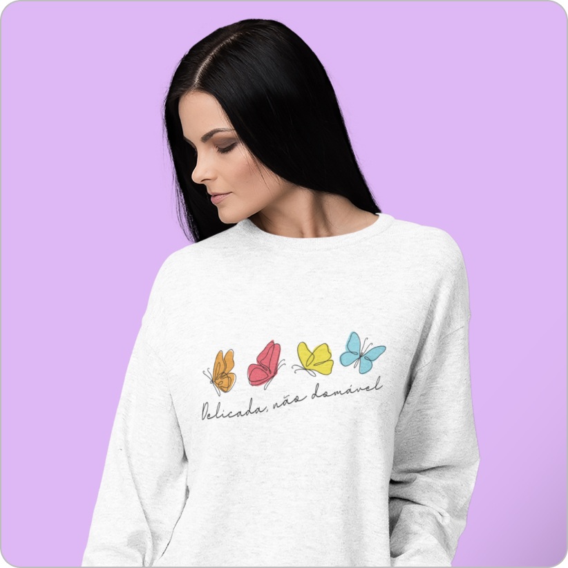 Moletom Blusão Unissex - Delicada Não Domável 