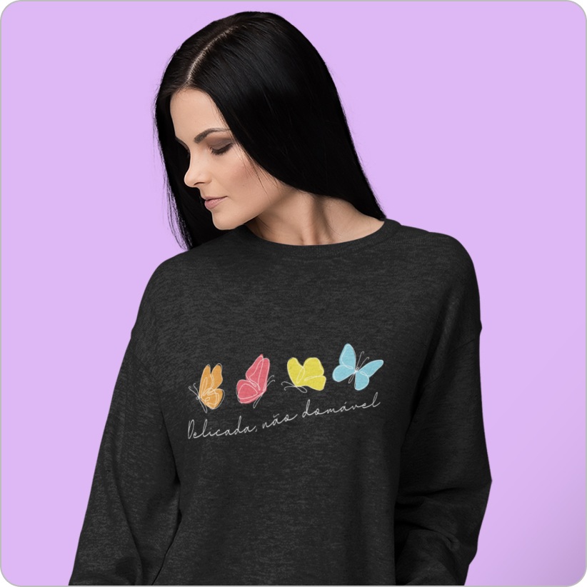 Moletom Blusão Unissex – Delicada Não Domável 
