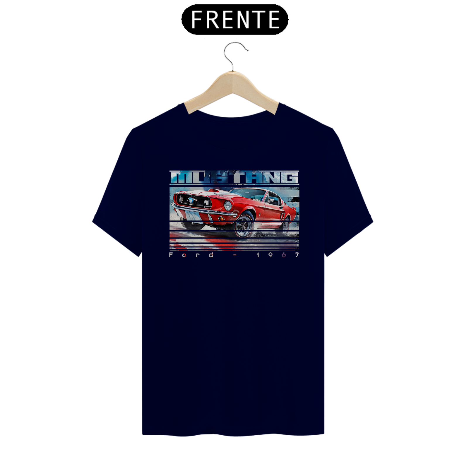 Nome do produto: T-shirt Carro Clássico Ford Mustang 1967