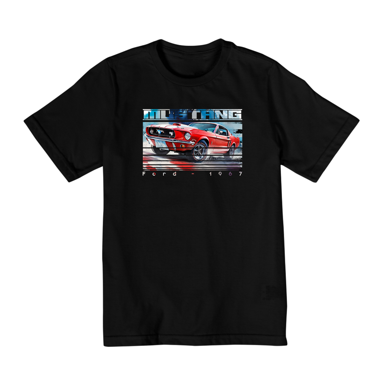 Nome do produto: Camiseta Infantil Carro Clássico Ford Mustang