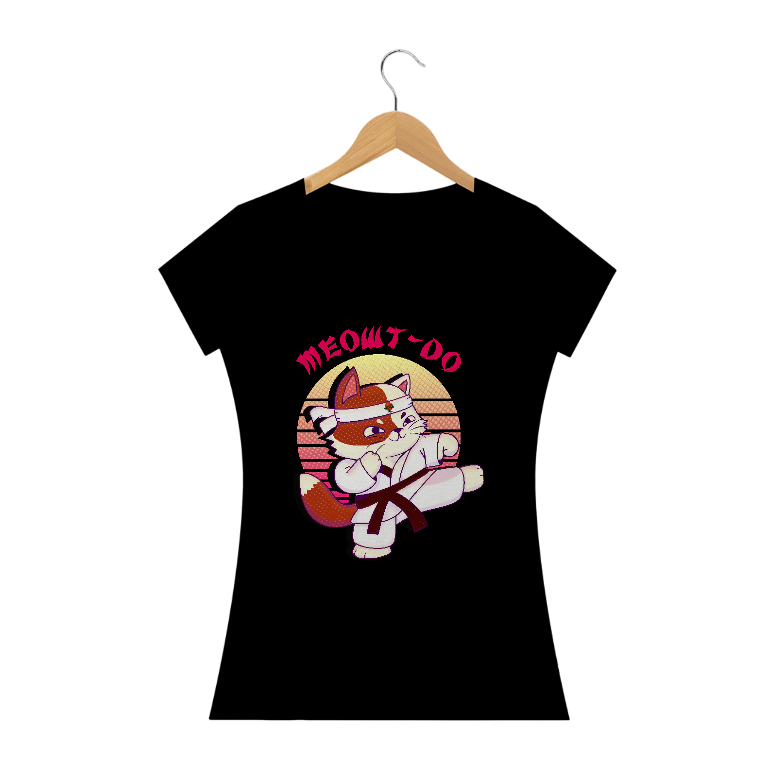 Nome do produto: T-Shirt Feminina Fun Art Cobra Kai Cat