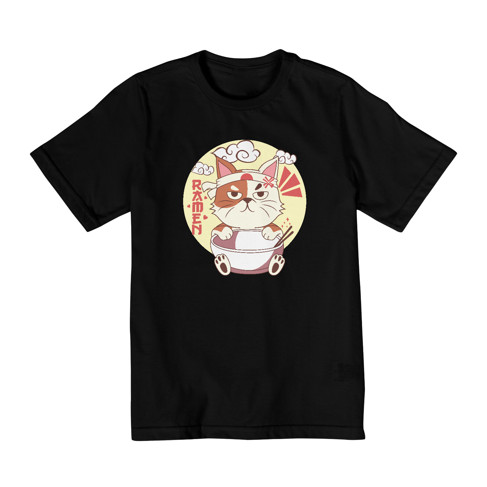 Nome do produto: Camiseta Infantil No Ramen Cat