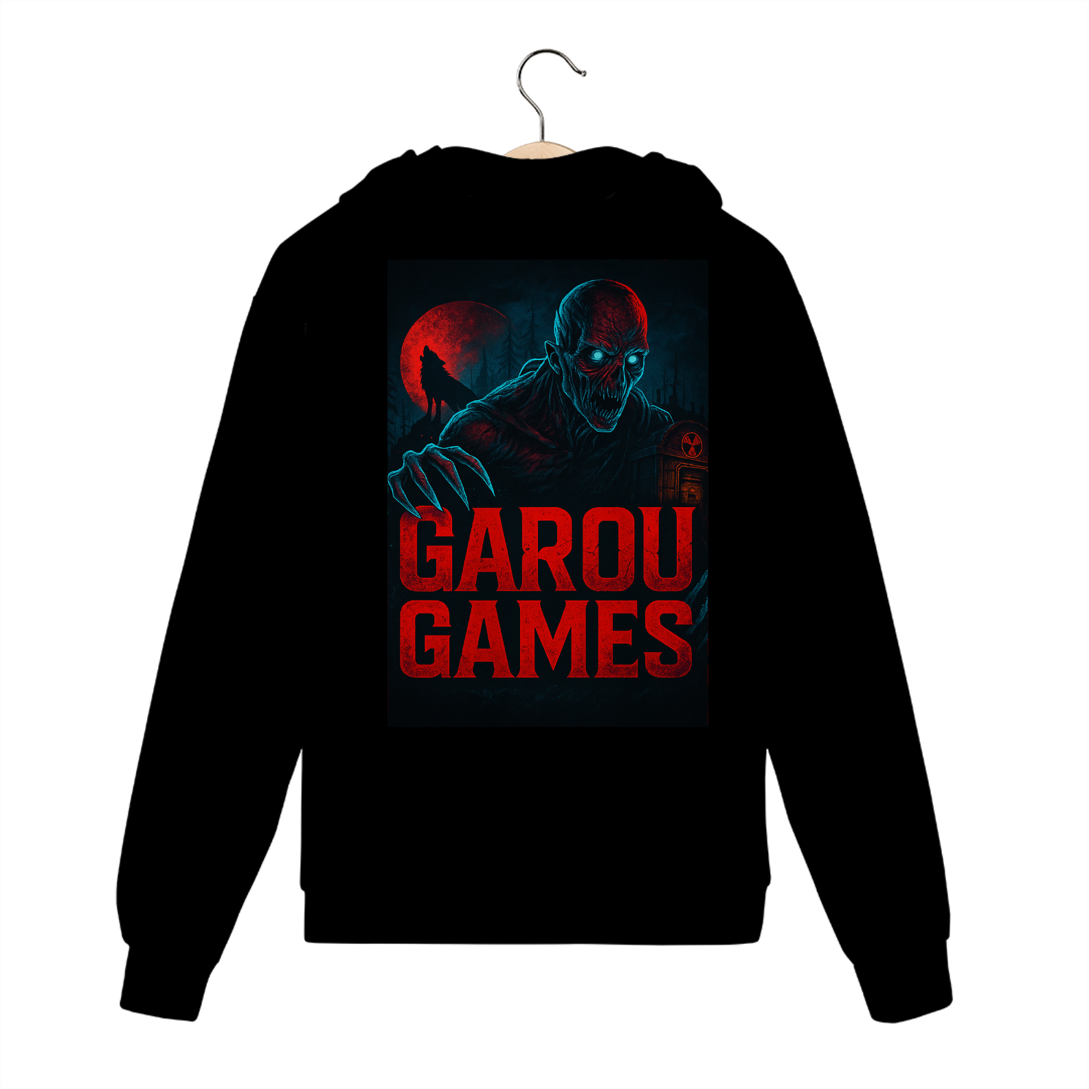 Nome do produto: Moletom Zíper Garou Games Oficial – Estampa Gamer de Terror Psicológico