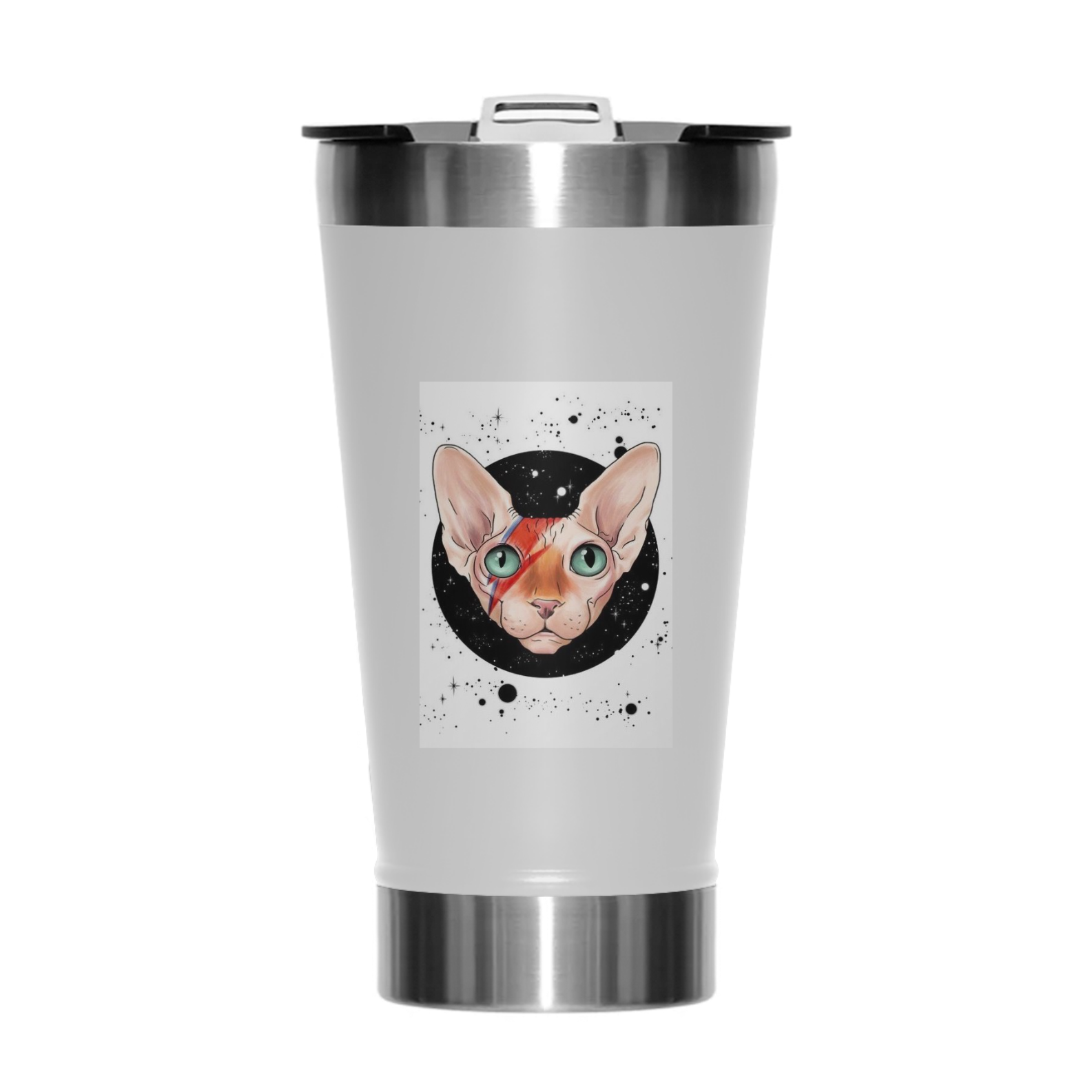 Copo térmico gato galático rock