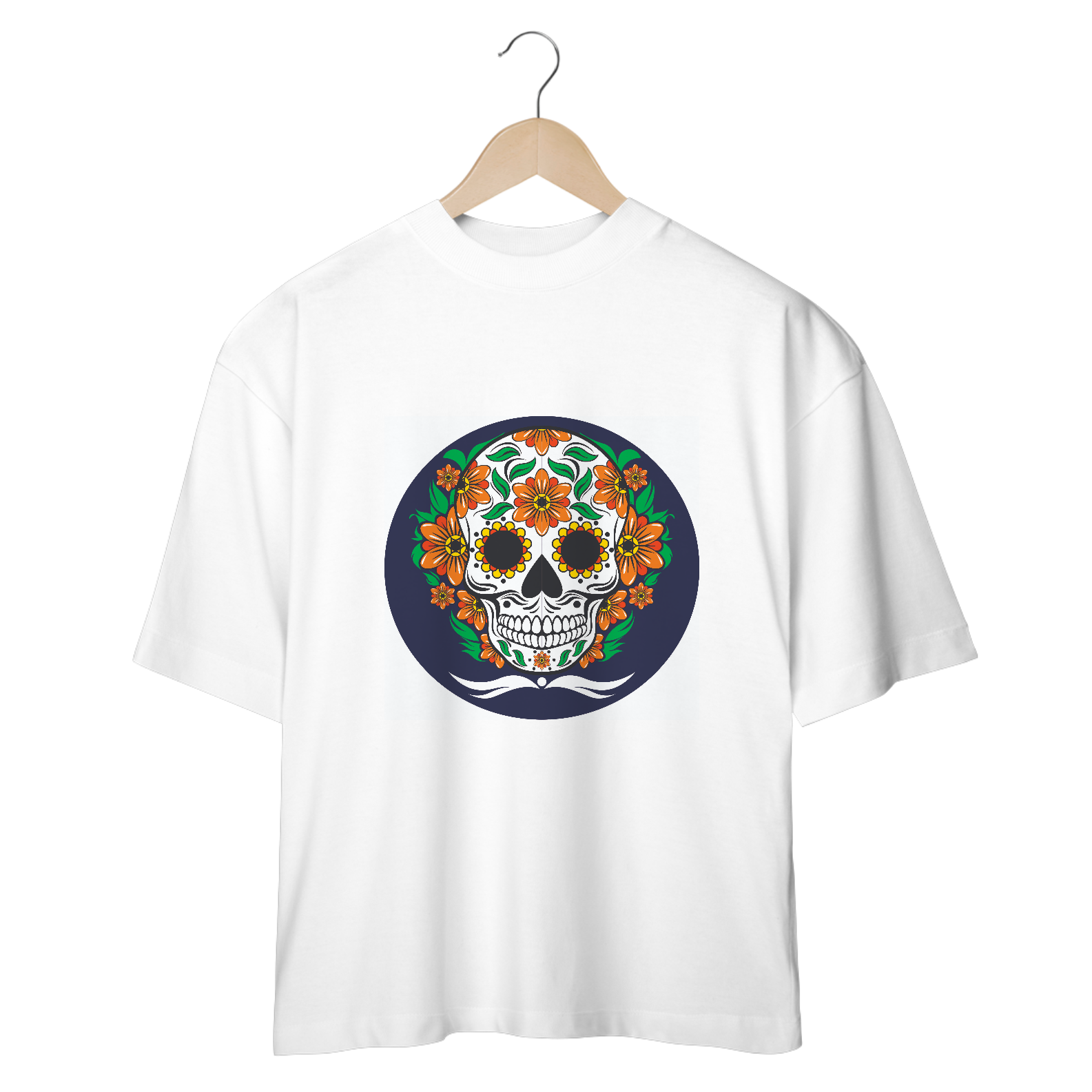Camiseta Over Caveira Mexicana