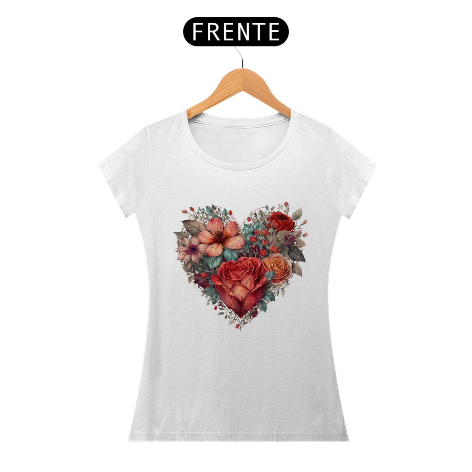 BLUSINHA CORAÇÃO DE FLORES