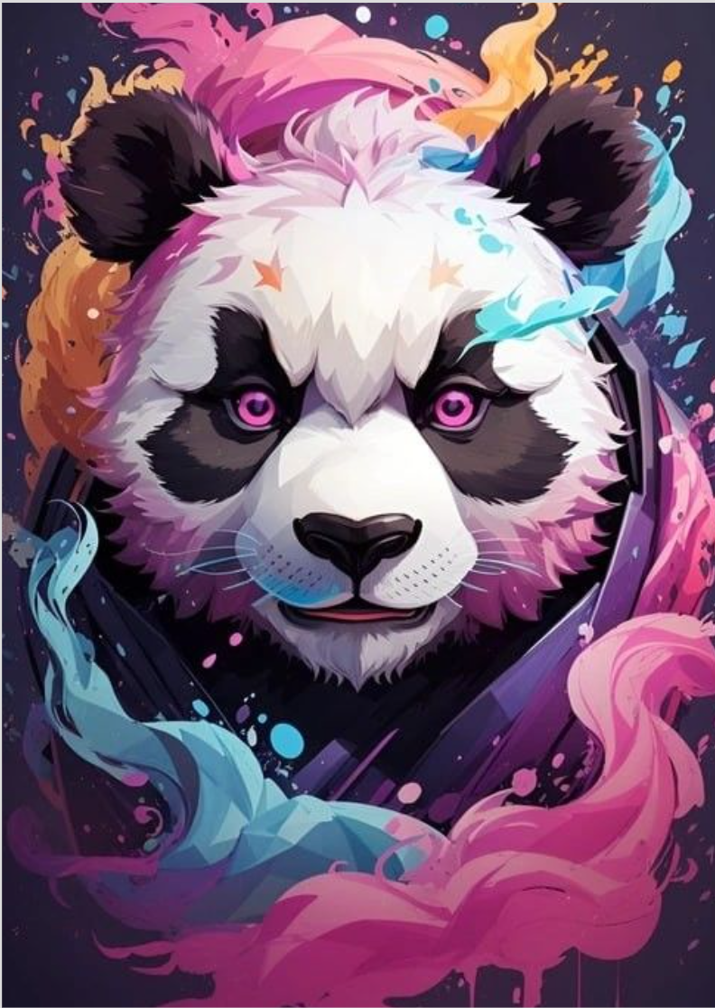 Panda, china, arte,animal, print