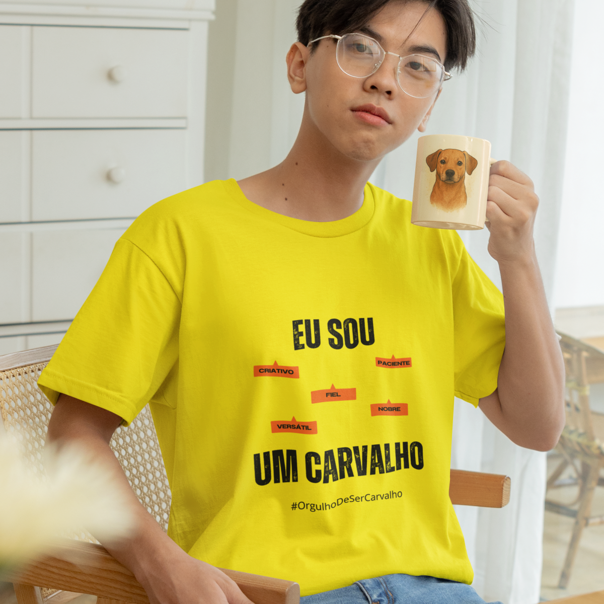 Camiseta Masculina Infanto-Juvenil Eu Sou um Carvalho – Nome Que Representa (Malha Quality)