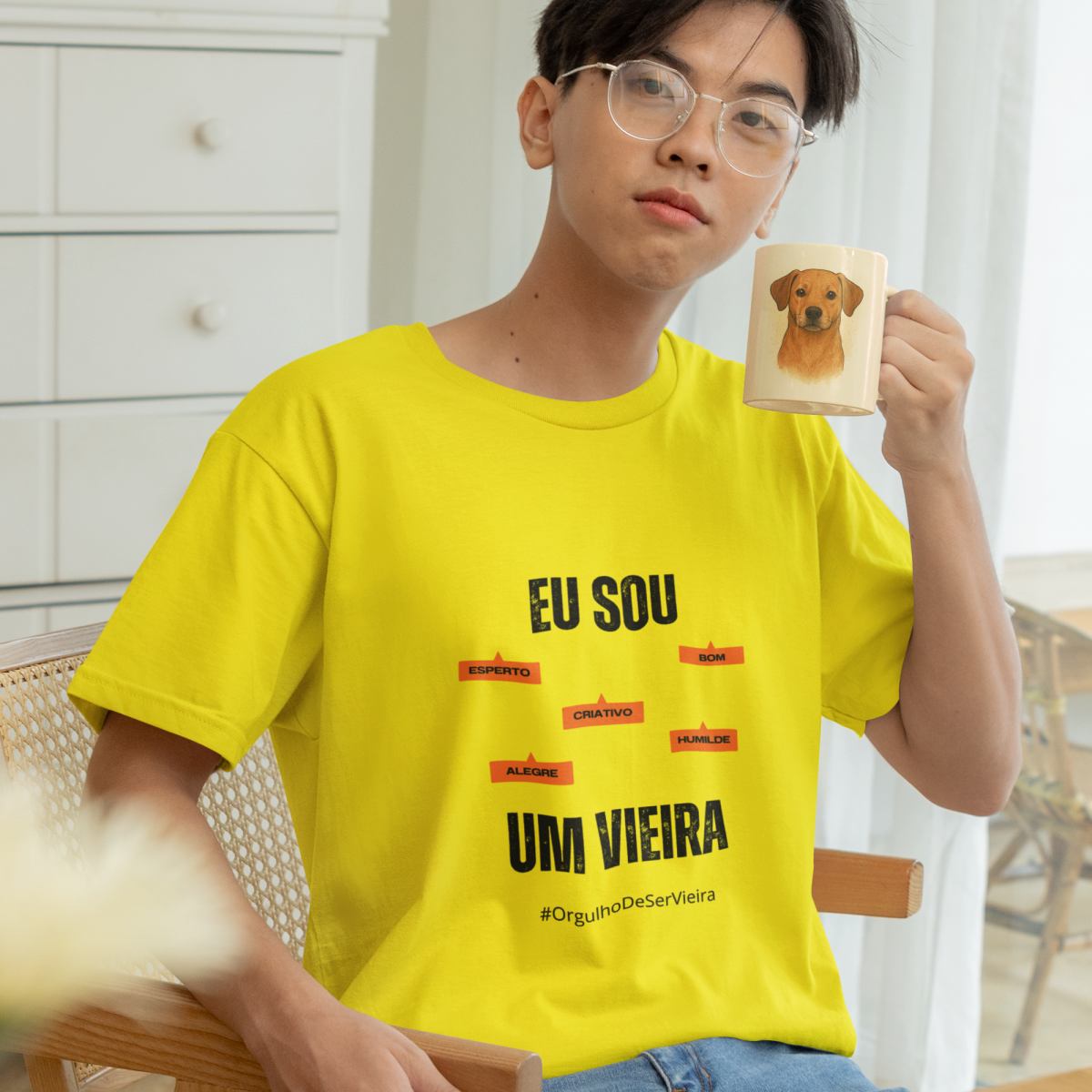 Camiseta Masculina Infanto-Juvenil Eu Sou um Vieira – Nome Que Representa (Malha Quality)