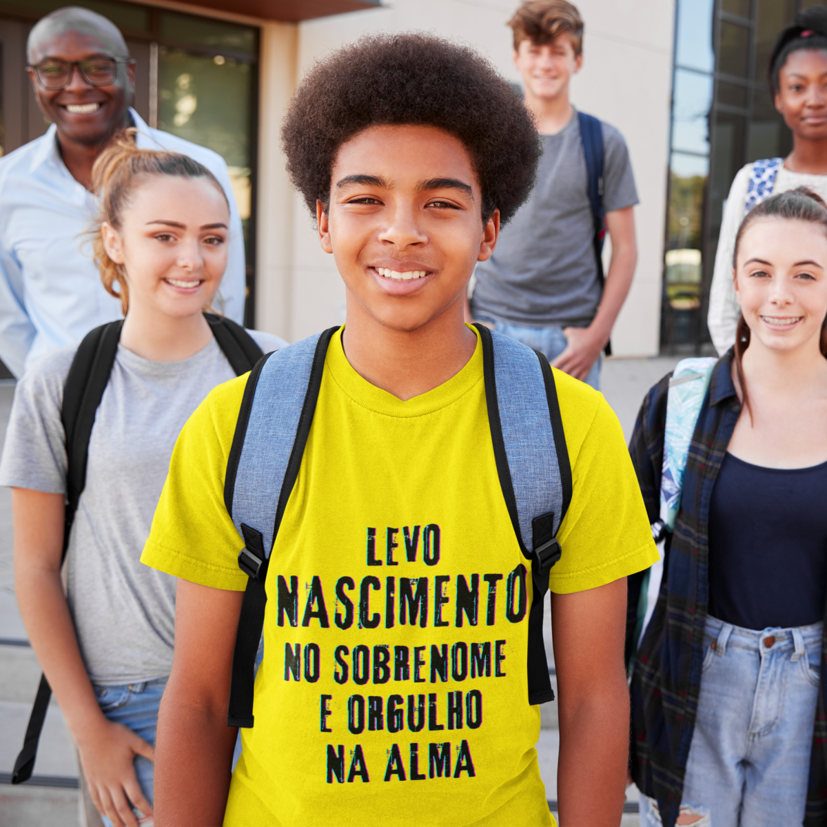 Camiseta Unissex Infanto-Juvenil Nascimento no Nome, Orgulho na Alma (Malha Quality)