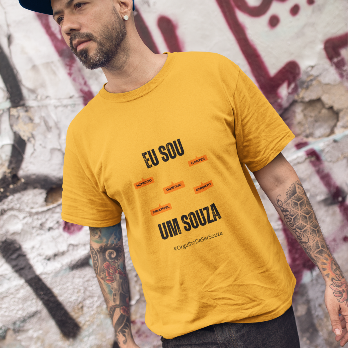 Camiseta Masculina Eu Sou Um Souza – Nome Que Representa (Malha Quality)