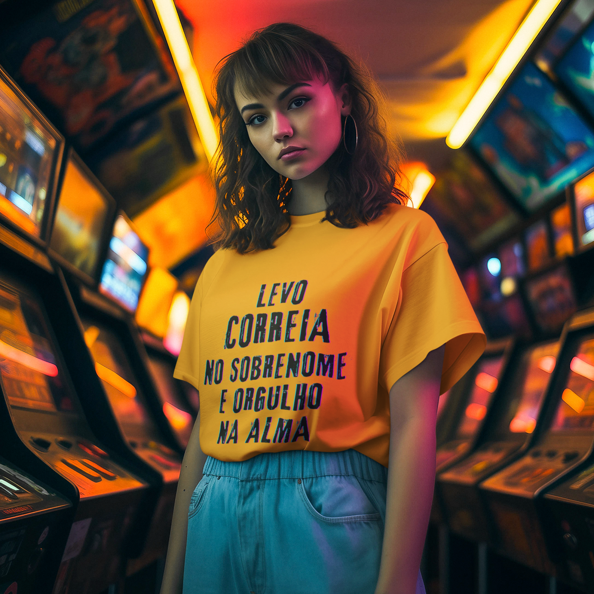 Camiseta Unissex Correia no Nome, Orgulho na Alma (Malha Quality)