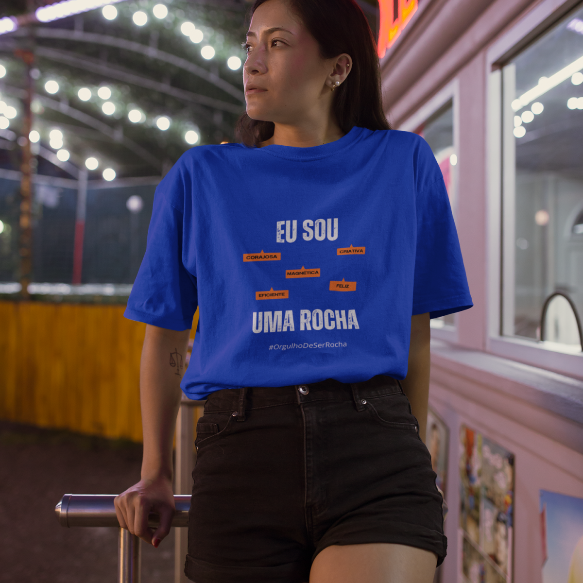 Camiseta Feminina Eu Sou Uma Rocha – Nome Que Representa (Malha Quality)
