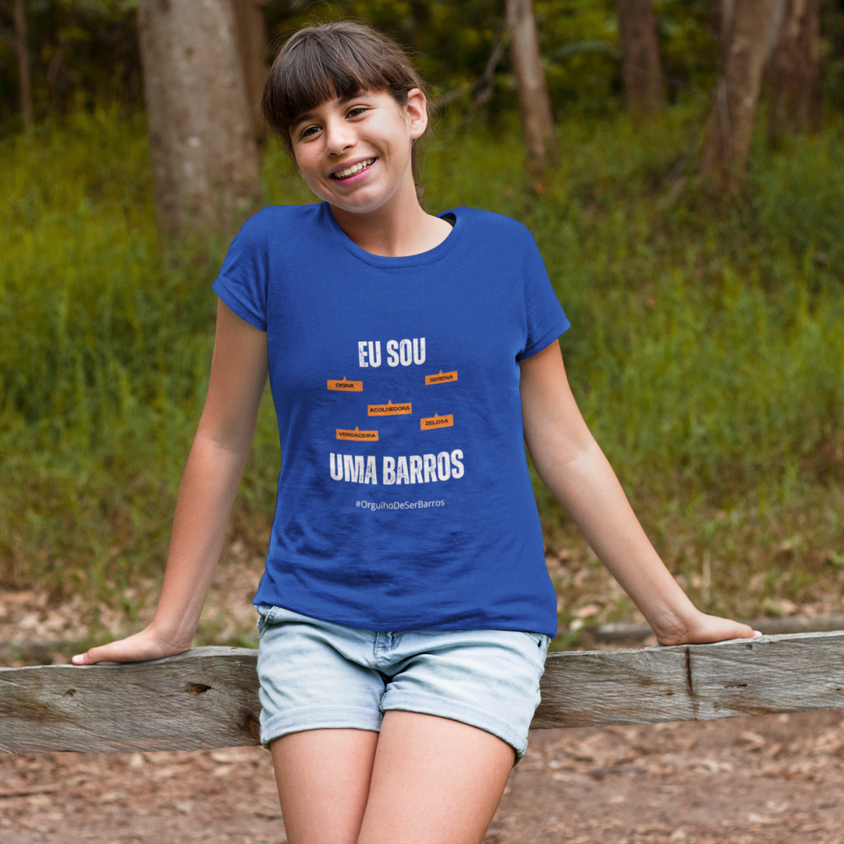 Camiseta Feminina Infanto-Juvenil Eu Sou uma Barros – Nome Que Representa (Malha Quality)