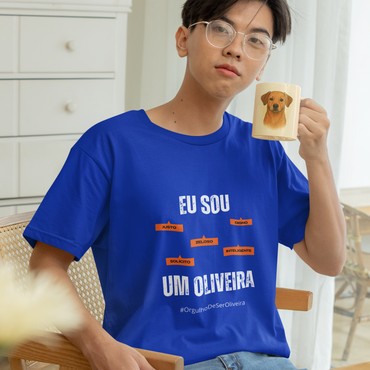 Camiseta Masculina Infanto-Juvenil Eu Sou um Santos – Nome Que Representa (Malha Quality)