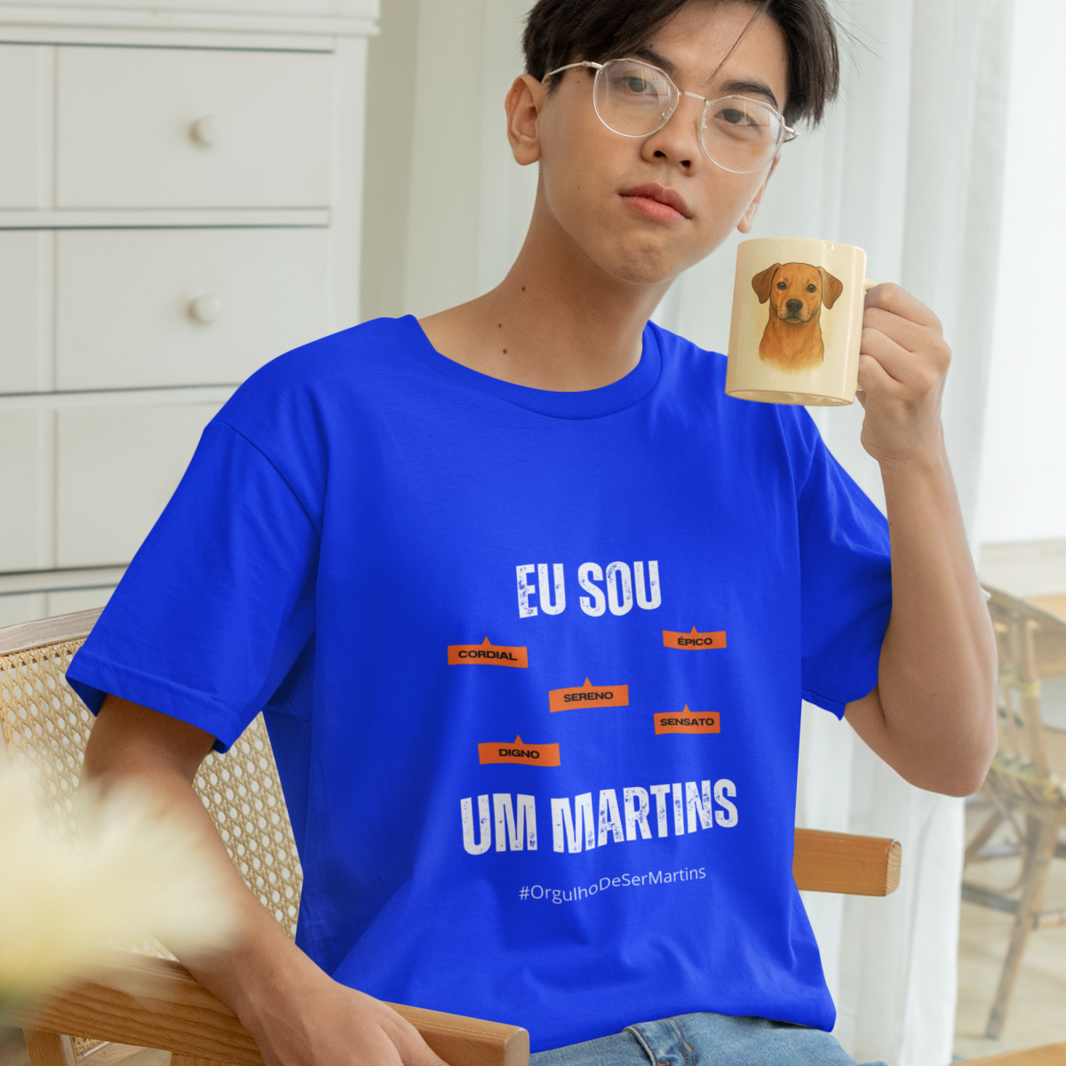 Camiseta Masculina Infanto-Juvenil Eu Sou um Martins – Nome Que Representa (Malha Quality)