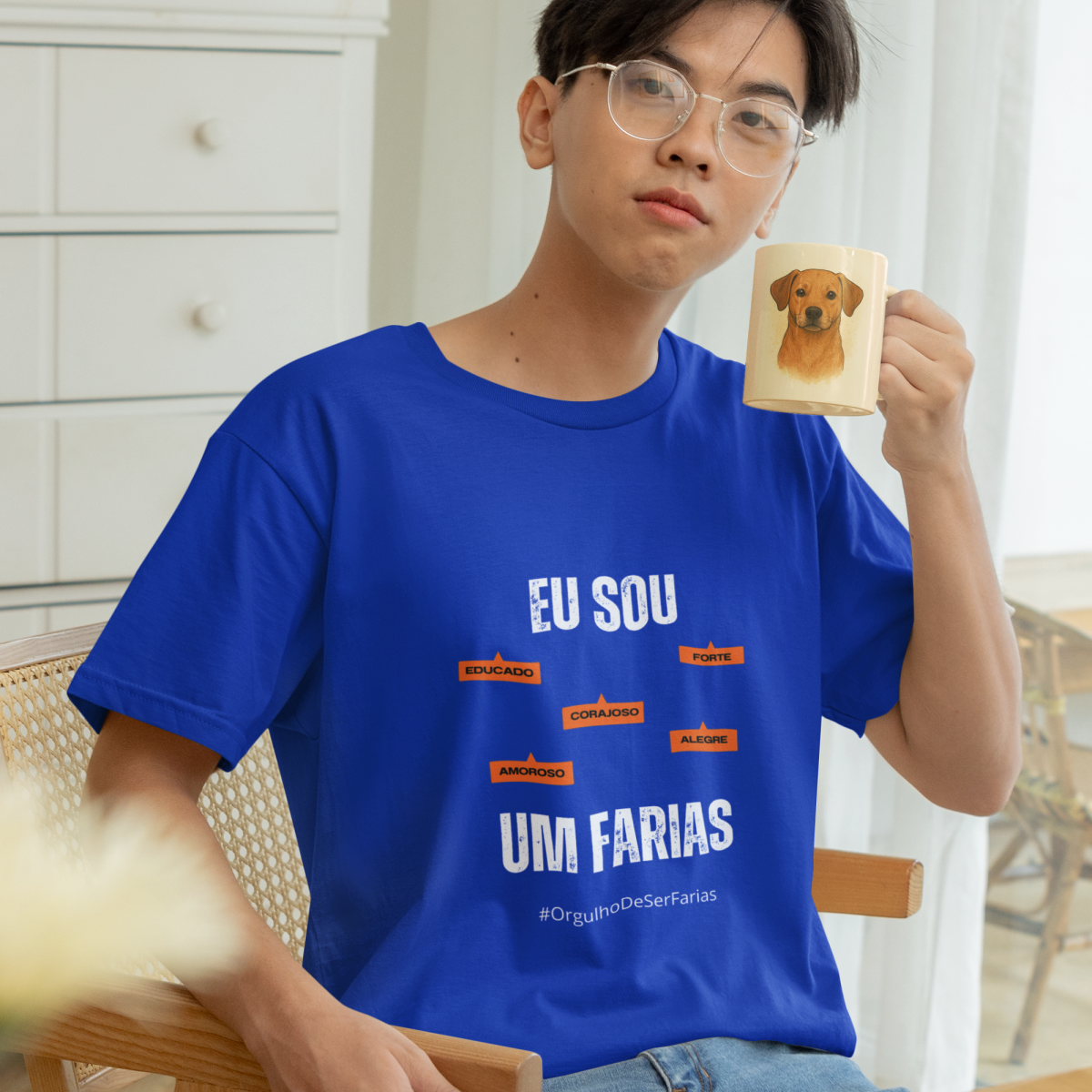 Camiseta Masculina Infanto-Juvenil Eu Sou um Farias – Nome Que Representa (Malha Quality)