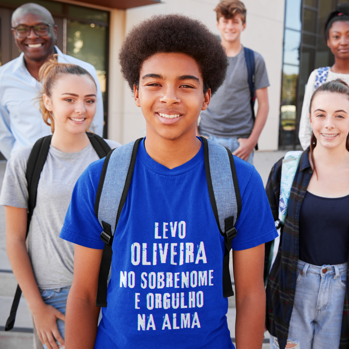 Camiseta Unissex Infanto-Juvenil Oliveira no Nome, Orgulho na Alma (Malha Quality)