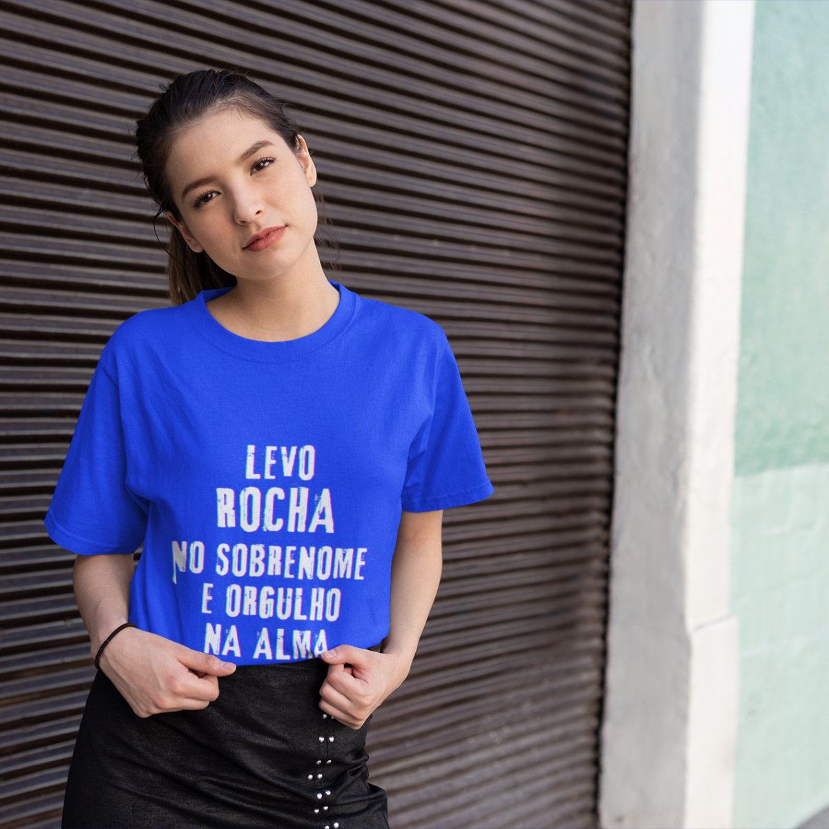 Camiseta Unissex Infanto-Juvenil Rocha no Nome, Orgulho na Alma (Malha Quality)