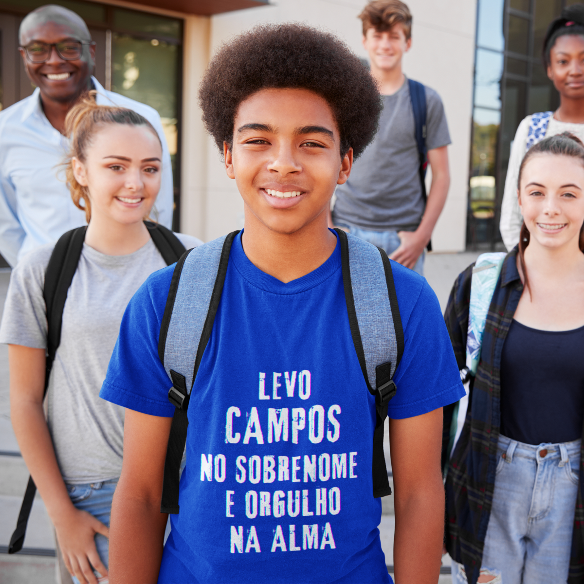 Camiseta Unissex Infanto-Juvenil Campos no Nome, Orgulho na Alma (Malha Quality)