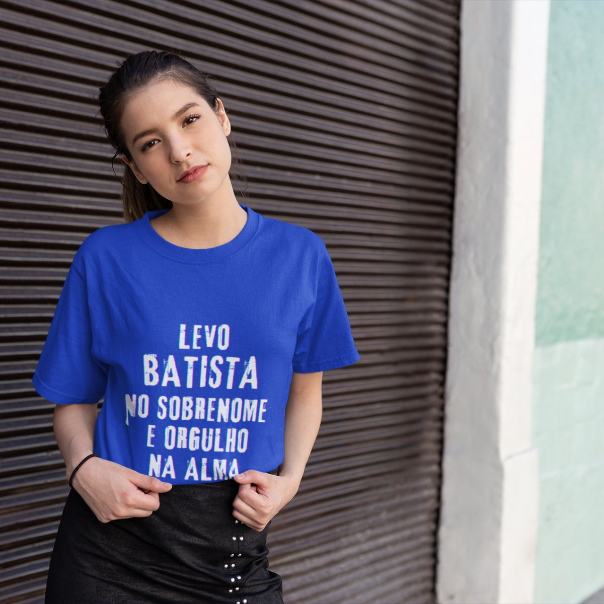 Camiseta Unissex Infanto-Juvenil Batista no Nome, Orgulho na Alma (Malha Quality)