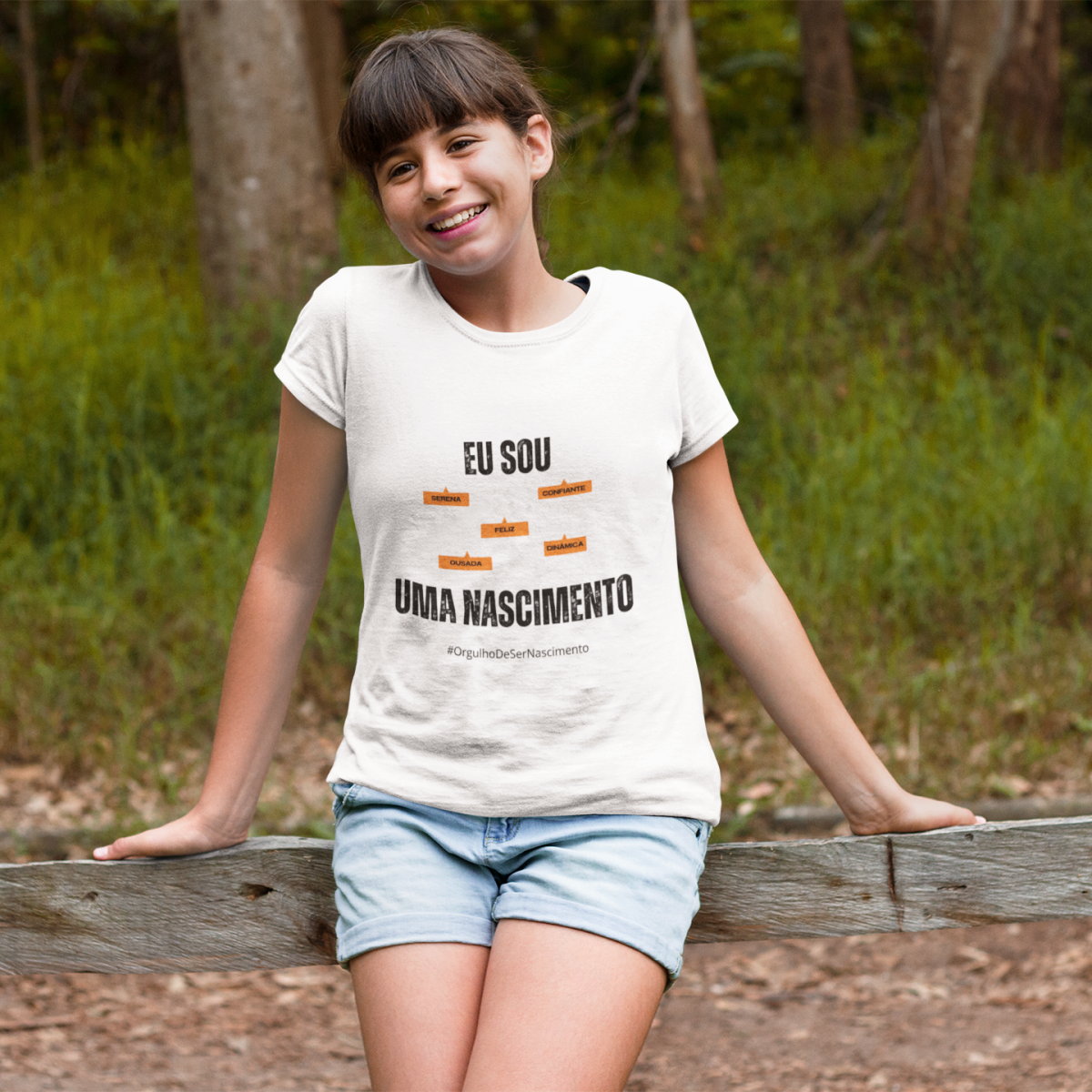 Camiseta Feminina Infanto-Juvenil Eu Sou uma Nascimento – Nome Que Representa (Malha Quality)