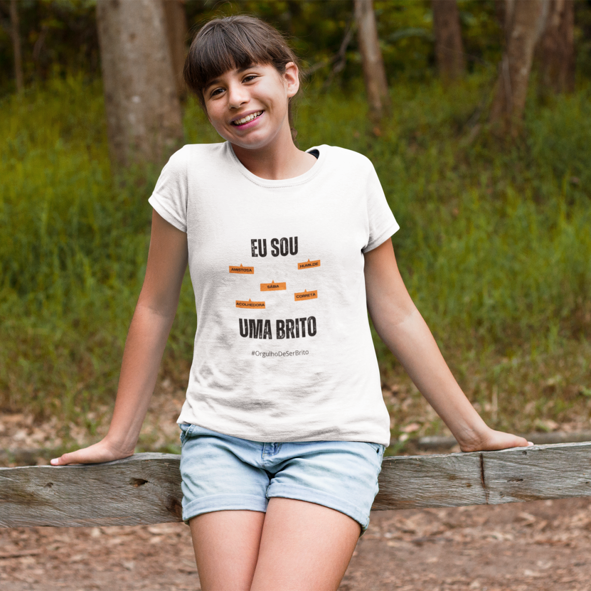 Camiseta Feminina Infanto-Juvenil Eu Sou uma Brito – Nome Que Representa (Malha Quality)