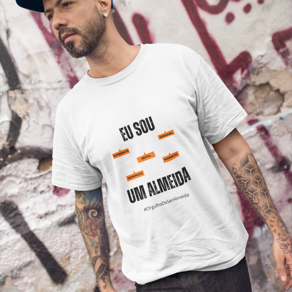 Camiseta Masculina Eu Sou Um Almeida – Nome Que Representa (Malha Quality)