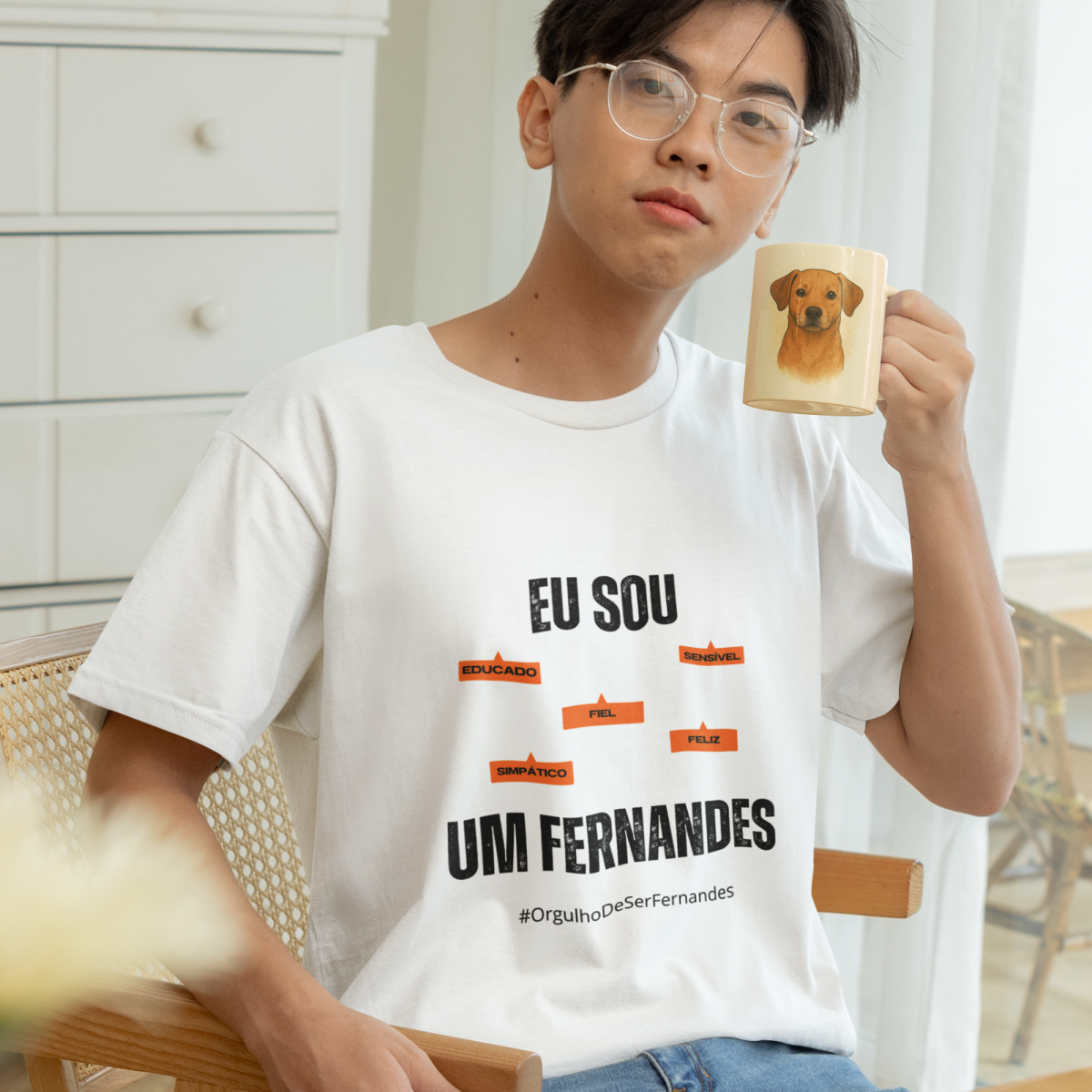 Camiseta Masculina Infanto-Juvenil Eu Sou um Fernandes – Nome Que Representa (Malha Quality)