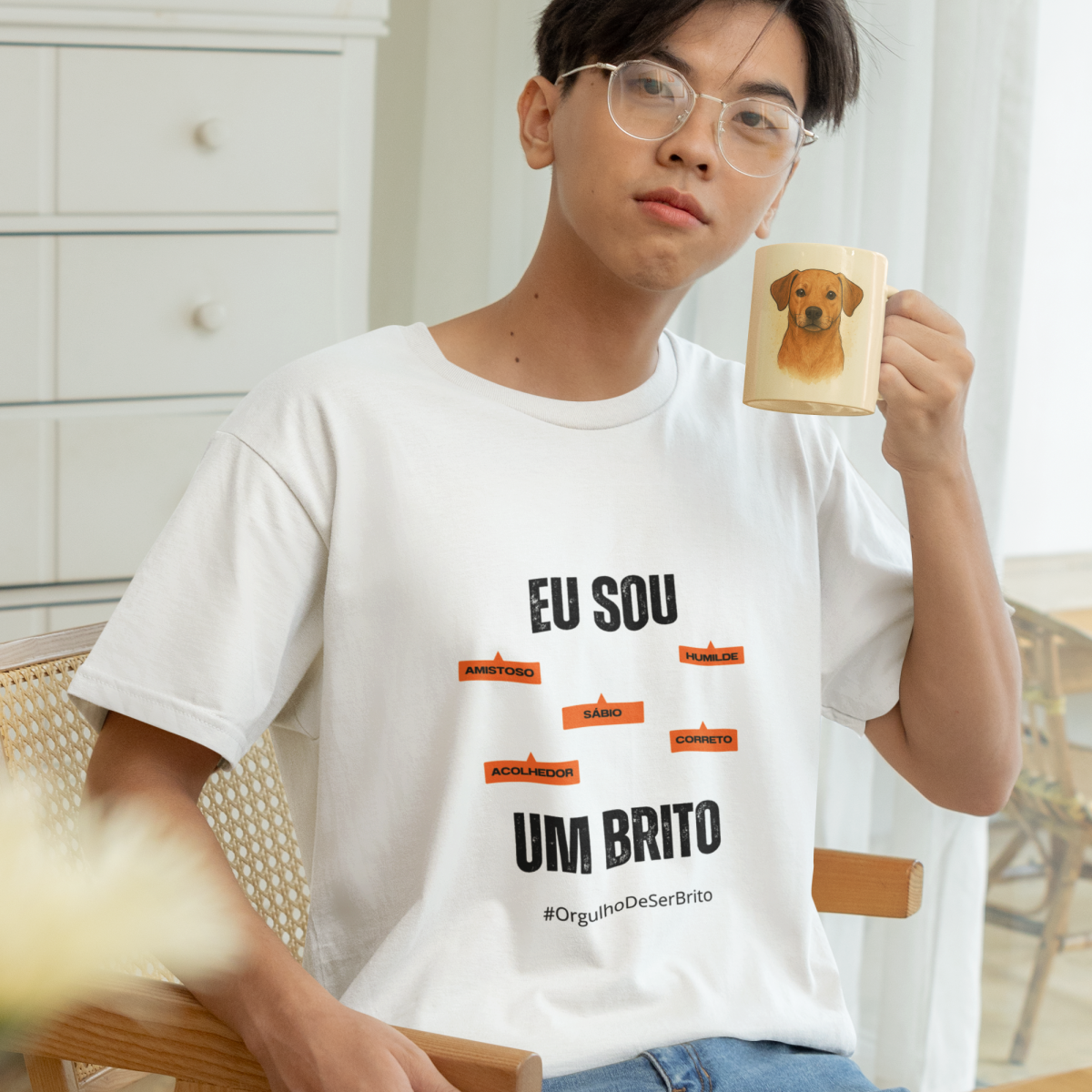 Camiseta Masculina Infanto-Juvenil Eu Sou um Brito – Nome Que Representa (Malha Quality)