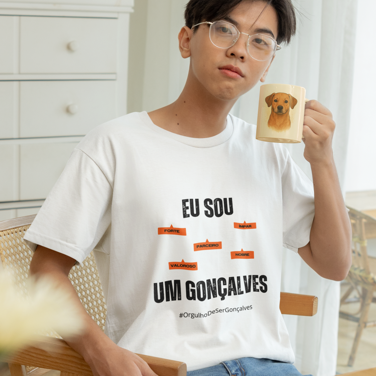 Camiseta Masculina Eu Sou Um Gonçalves – Nome Que Representa (Malha Quality)