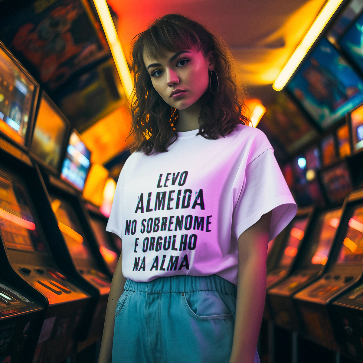 Camiseta Unissex Almeida no Nome, Orgulho na Alma (Malha Quality)