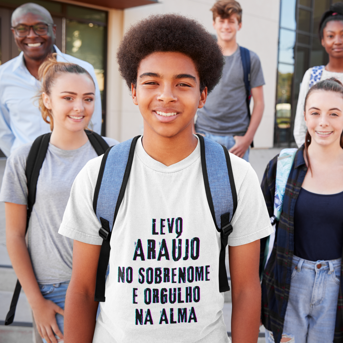 Camiseta Unissex Infanto-Juvenil Araújo no Nome, Orgulho na Alma (Malha Quality)