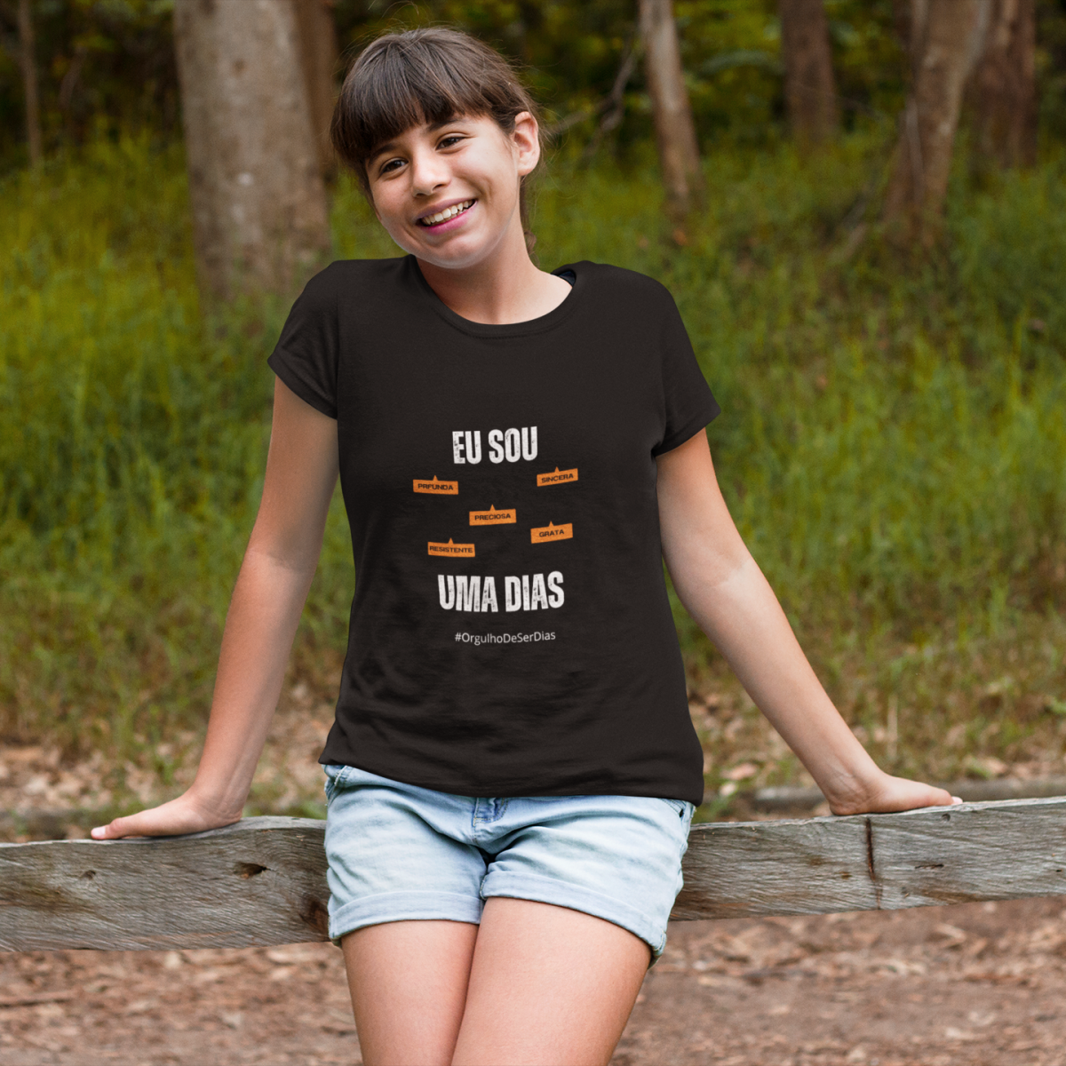 Camiseta Feminina Infanto-Juvenil Eu Sou uma Dias – Nome Que Representa (Malha Quality)