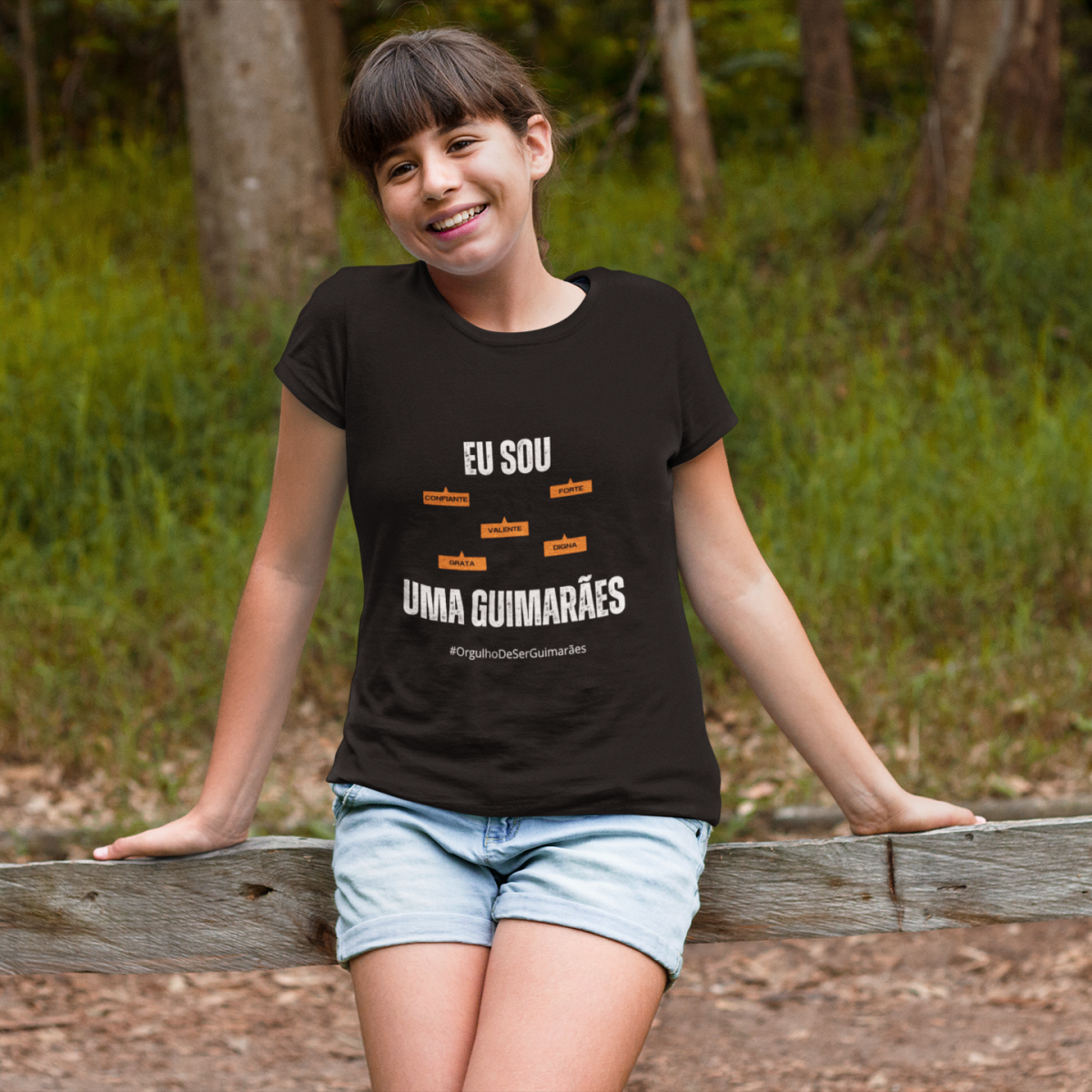 Camiseta Feminina Infanto-Juvenil Eu Sou uma Guimarães – Nome Que Representa (Malha Quality)