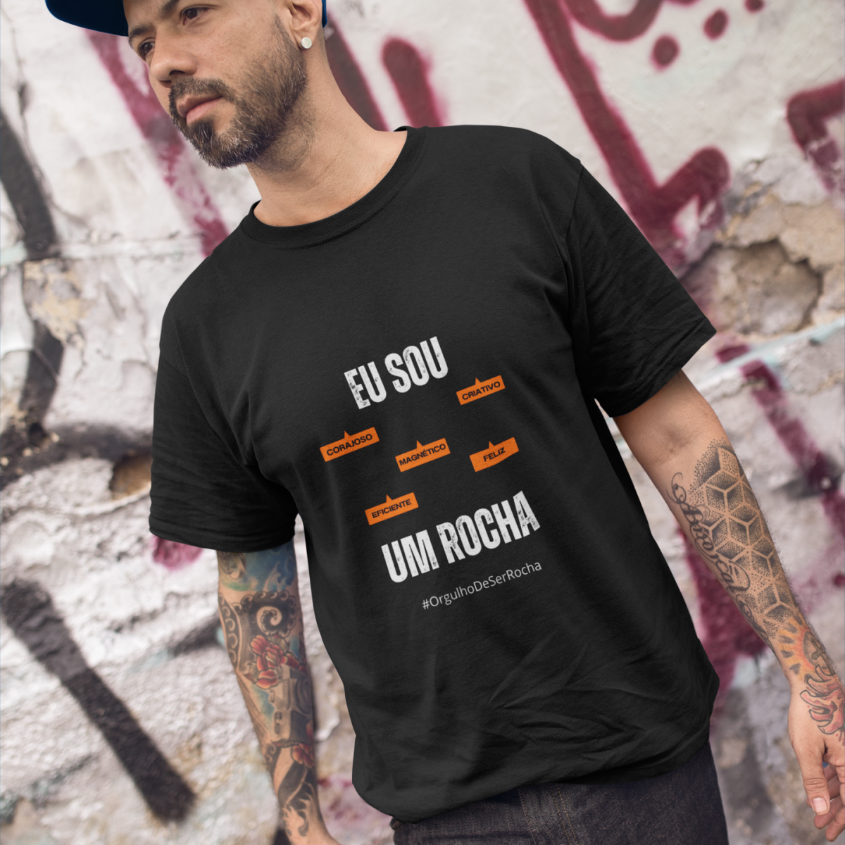 Camiseta Masculina Eu Sou Um Rocha – Nome Que Representa (Malha Quality)