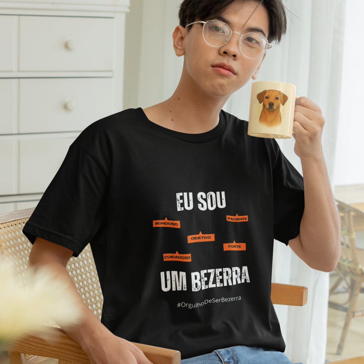 Camiseta Masculina Infanto-Juvenil Eu Sou um Bezerra – Nome Que Representa (Malha Quality)