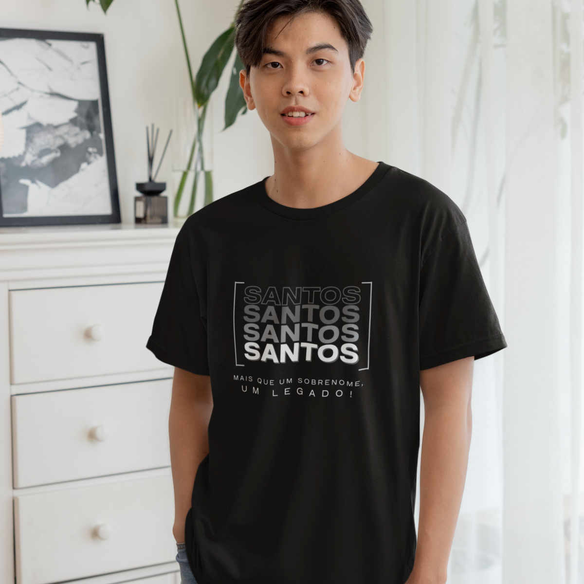 Camiseta Unissex Infanto-Juvenil “Santos, Mais que um Sobrenome, um Legado!” – Vista o Legado (Malha Quality)