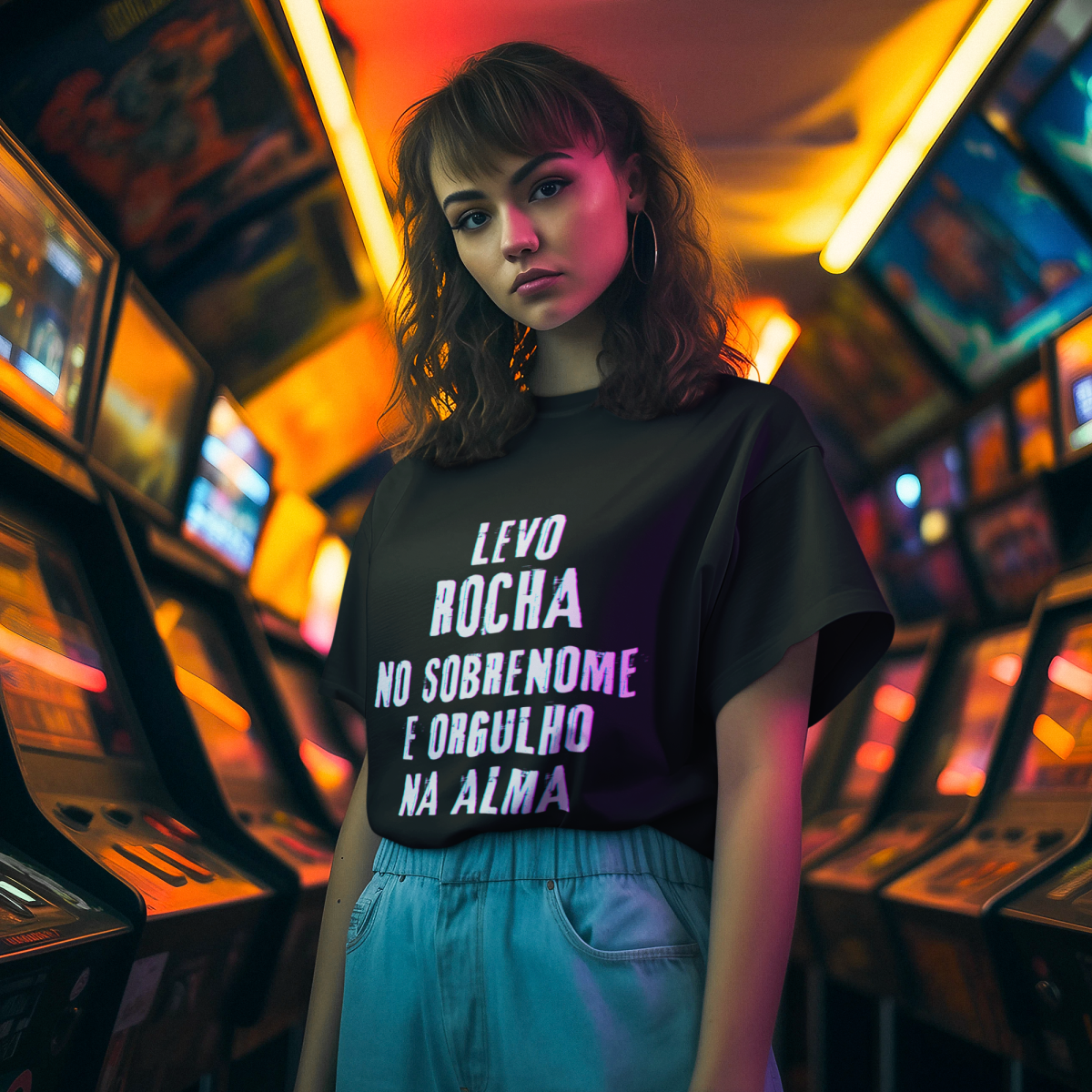 Camiseta Unissex Rocha no Nome, Orgulho na Alma (Malha Quality)