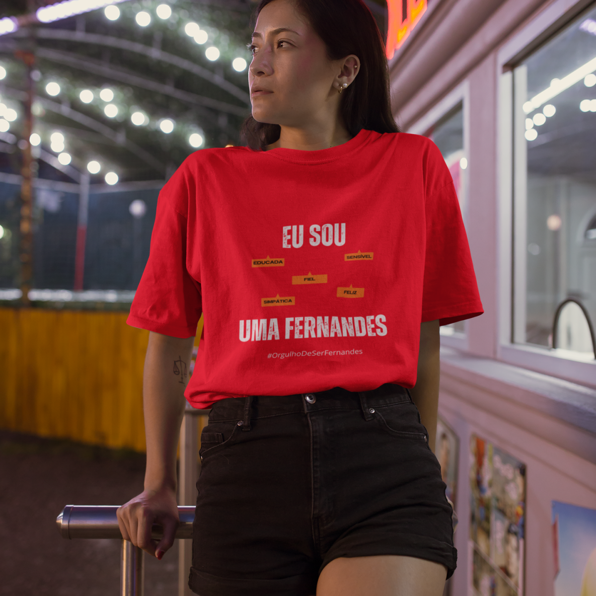 Camiseta Feminina Eu Sou Uma Fernandes – Nome Que Representa (Malha Quality)