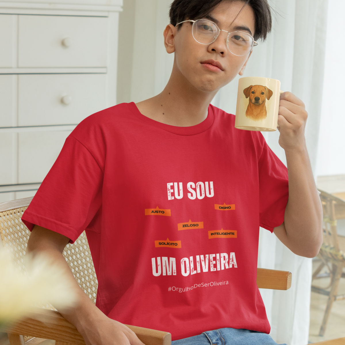 Camiseta Masculina Infanto-Juvenil Eu Sou um Oliveira – Nome Que Representa (Malha Quality)