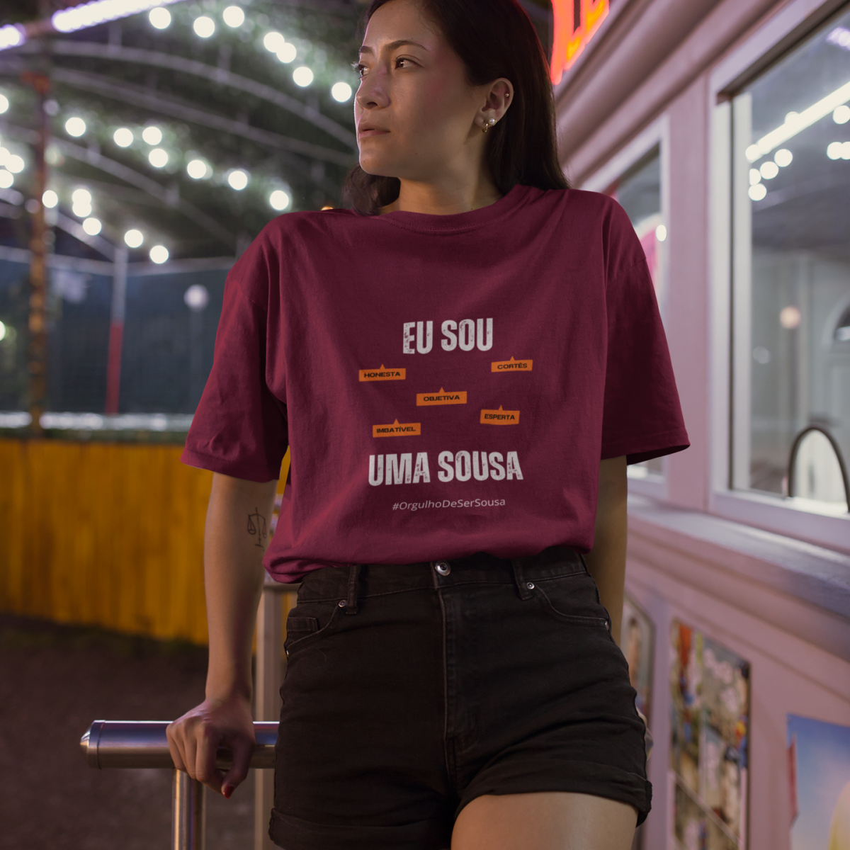 Camiseta Feminina Eu Sou Uma Sousa – Nome Que Representa (Malha Quality)