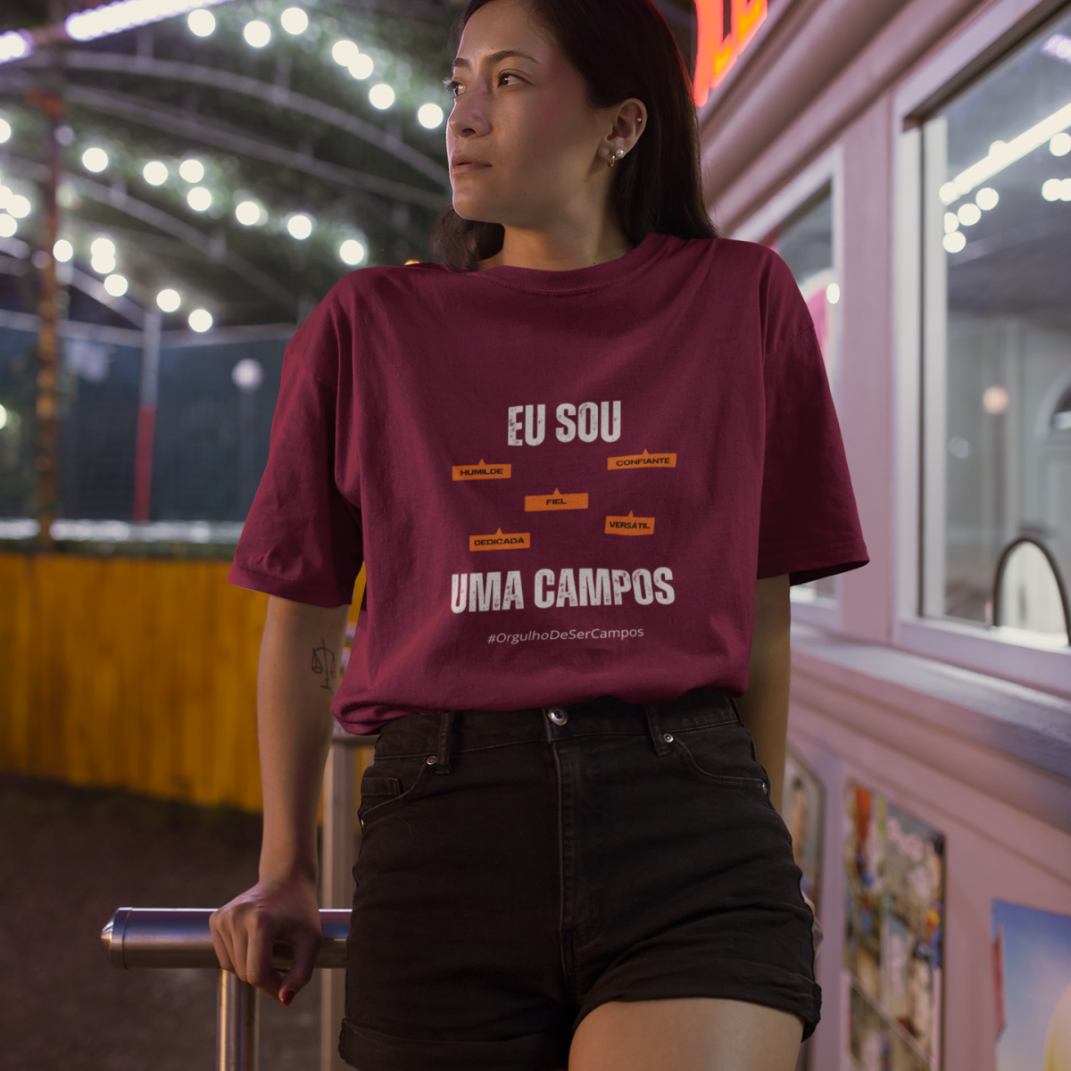 Camiseta Feminina Eu Sou Uma Campos – Nome Que Representa (Malha Quality)