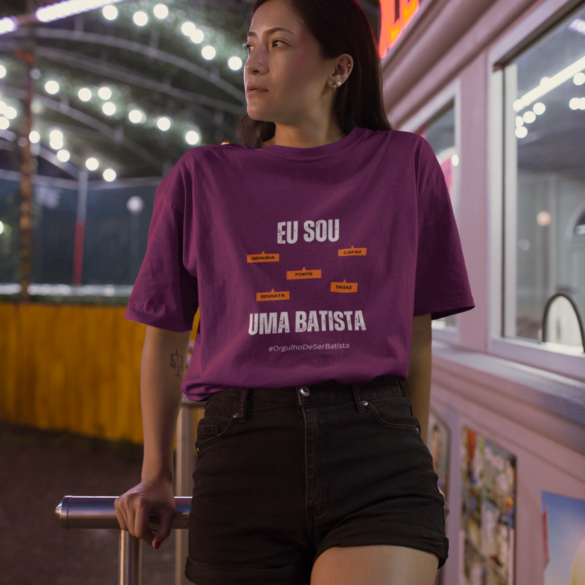 Camiseta Feminina Eu Sou Uma Batista – Nome Que Representa (Malha Quality)