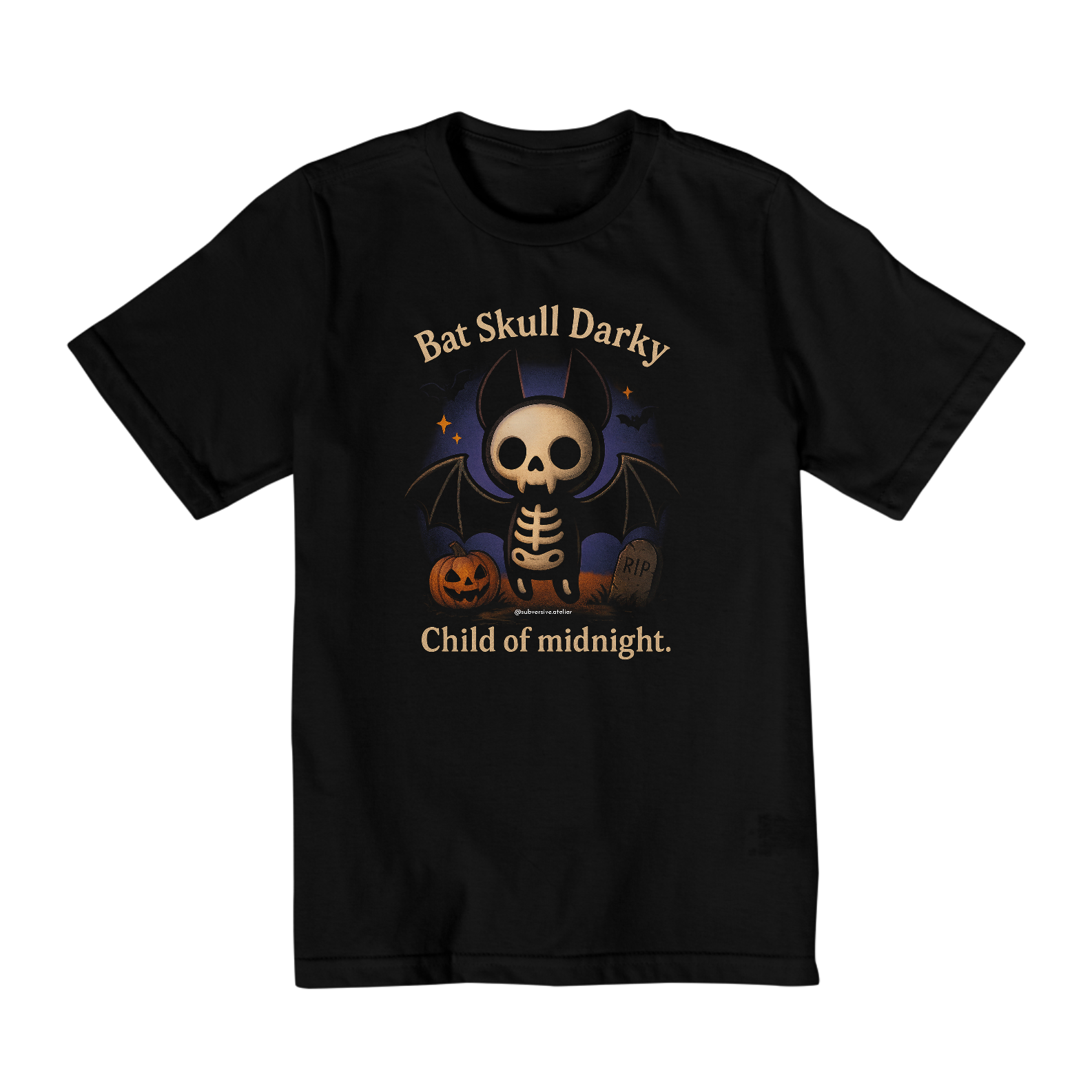 Camiseta Infantil Bat Skull Darky (10-14 anos)