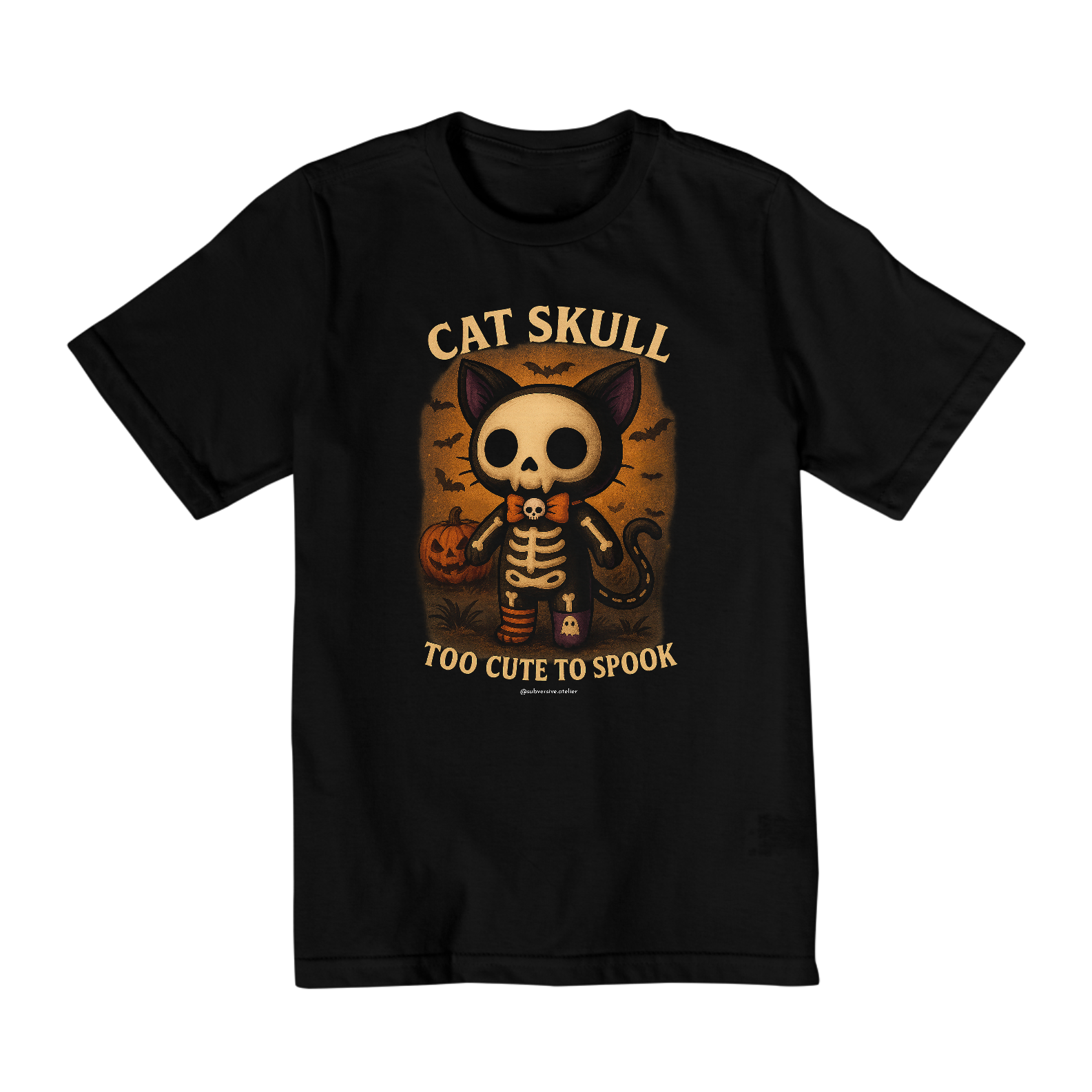 Camiseta Infantil Cat Skull (2-8 anos)